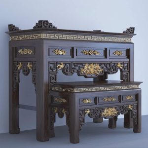 Bộ ban thờ gia tiên BT 02 gỗ gụ